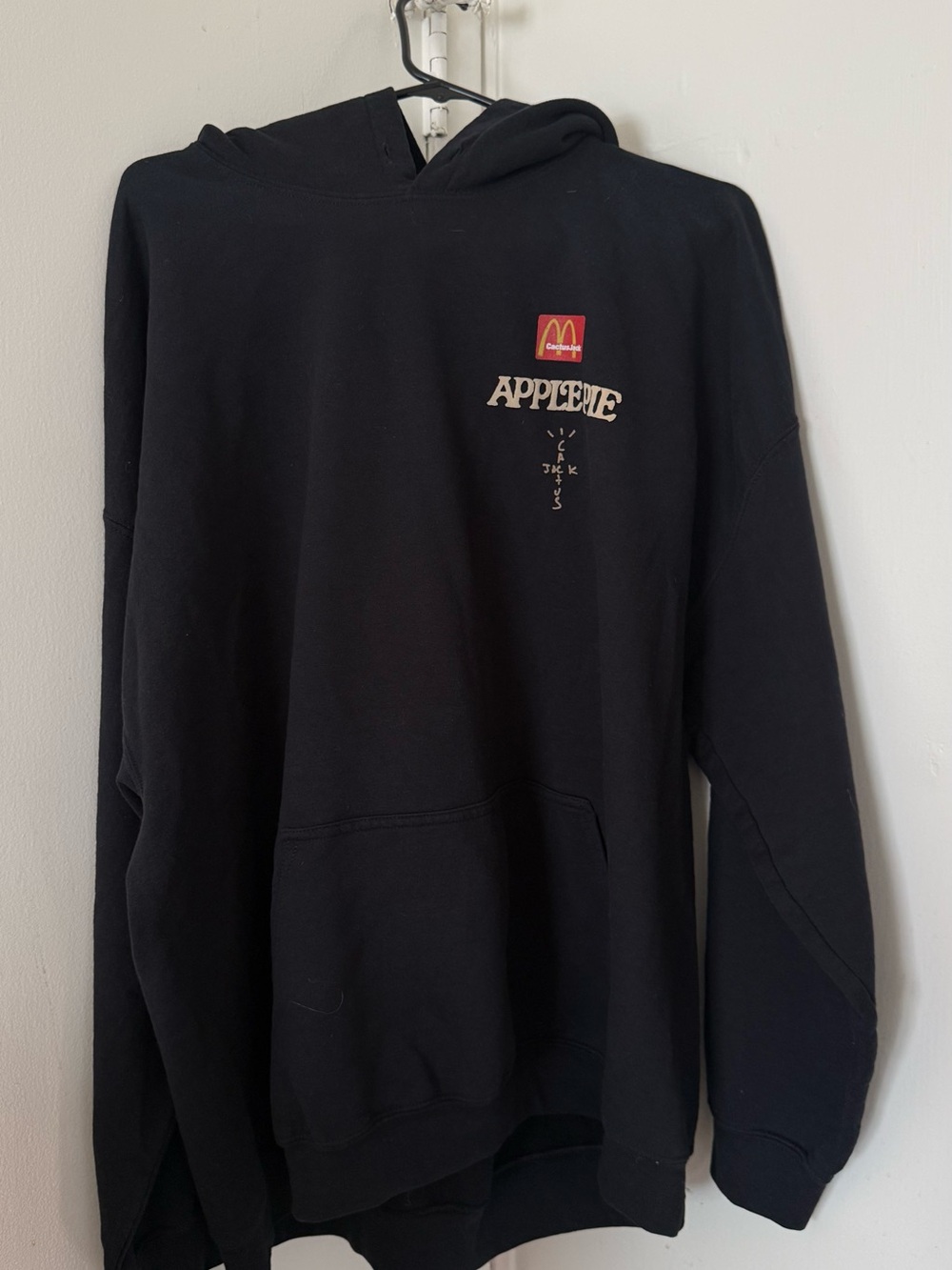 Travis Scott Black Hoodie with Red & Gold Chest Patch